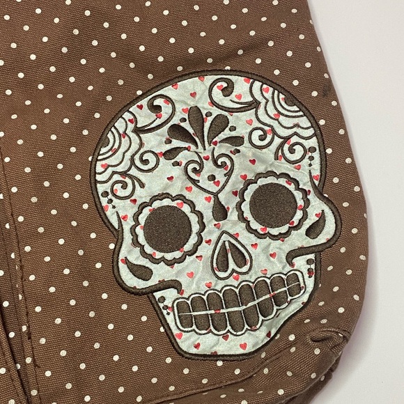 Loungefly Kitson Skull Tot Embroidered Patchwork Polka Dots. Day of the dead - Picture 3 of 7